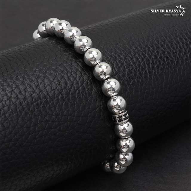 シルバー925 ボールチェーンブレスレット 太め 太幅 8mm シルバー925 ボールチェーンブレスレット 太め 太幅 8mm