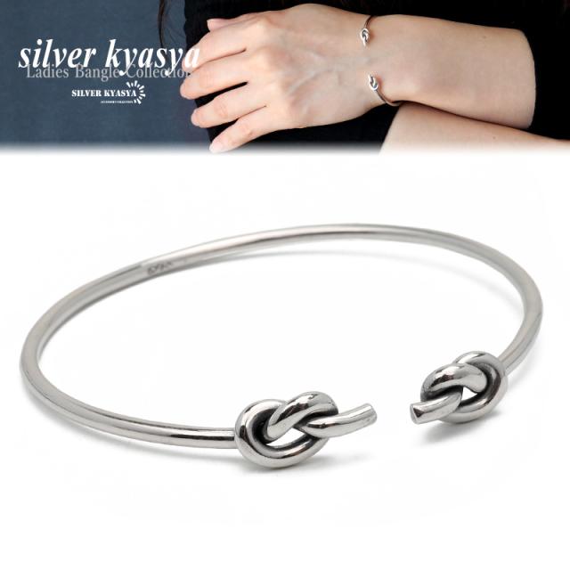 シルバー925 バングル レディース シルバー S925 レディースバングル 細身 華奢 ノット 結び シンプル デイリー アンティーク仕上げ silver 銀色 金属アレルギー対応の通販は 7,920円