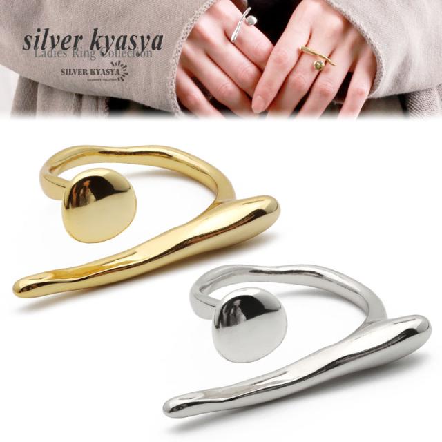 シルバー925 リング 指輪 レディース シルバー S925 レディースリング 図形 フォークリング サークル スティック でこぼこ 18KGP ゴールド gold silver 金色 銀色 金属アレルギー対応 オープンリング フリーサイズの通販は 5,830円