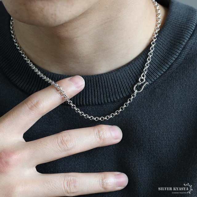 シルバー925 ロールチェーン ネックレス 幅3.5mm 45cm