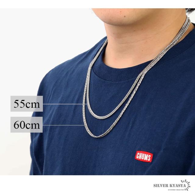 SILVER 925 シルバーネックレス ダブル喜平 50cm シルバー925 ダブル喜平チェーン ネックレス 幅2mm 50cm 喜平