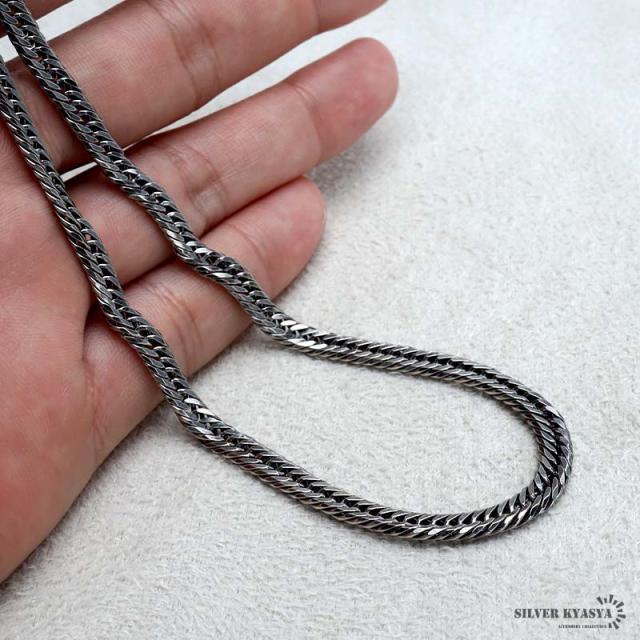 シルバー925 燻しがかっこいい 6面カット トリプル 喜平チェーン