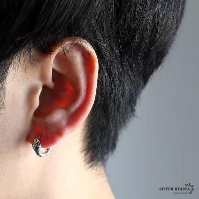 スネークピアス フープピアス 蛇ピアス ヘビ ステンレス 赤目