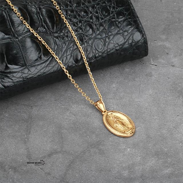 ステンレス 奇跡のメダイ ネックレス 18K gp 金 ゴールドコイン