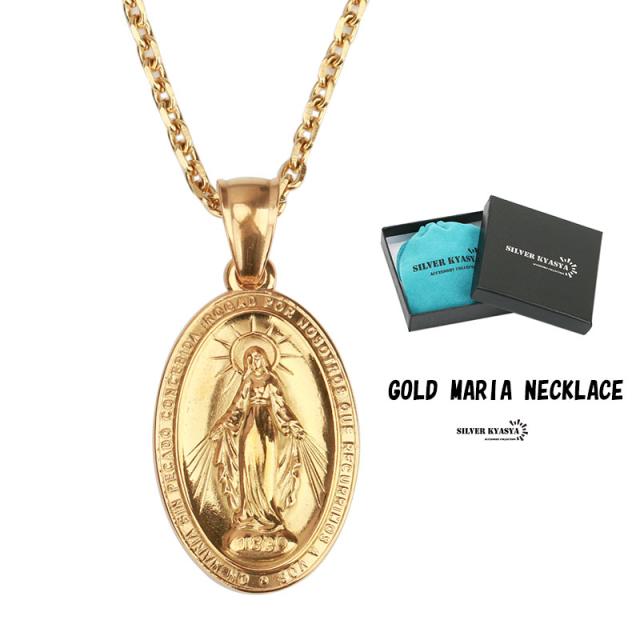 ステンレス 奇跡のメダイ ネックレス 18K gp 金 ゴールドコイン ステンレス 奇跡のメダイ ネックレス 18K gp 金 ゴールドコイン