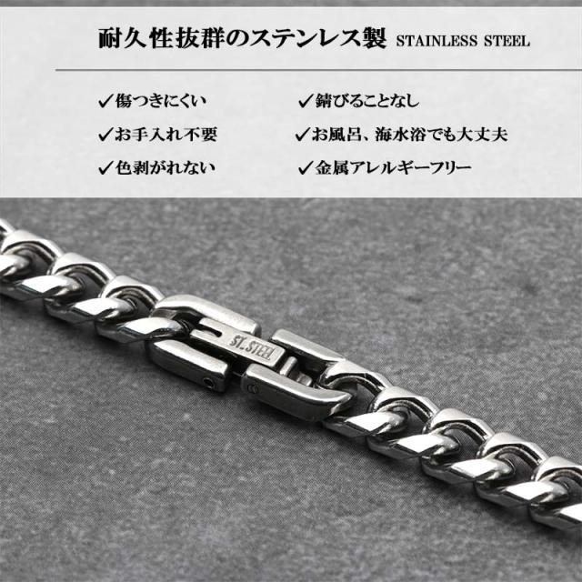 細身 喜平チェーンネックレス 6面カット シルバー マイアミキューバンチェーン ネックレス 幅6mm 45cm 50cm 60cm ステンレス 金属アレルギー