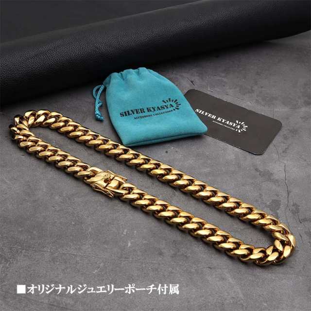 316L 極太 メンズネックレス 18k gp 金 ゴールド 喜平チェーン B