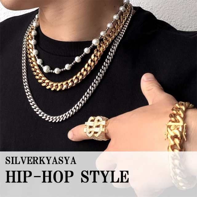 316L 幅18mm 極太 メンズネックレス シルバー 喜平チェーン B系 HIPHOP 