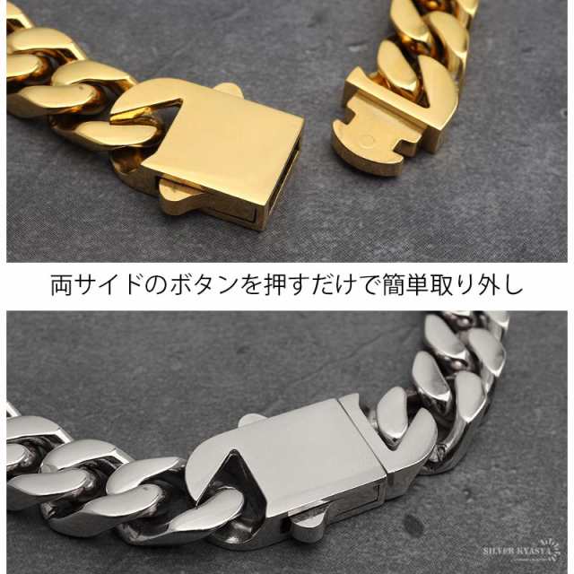 幅14mm ステンレス 喜平チェーンネックレス 4面カット