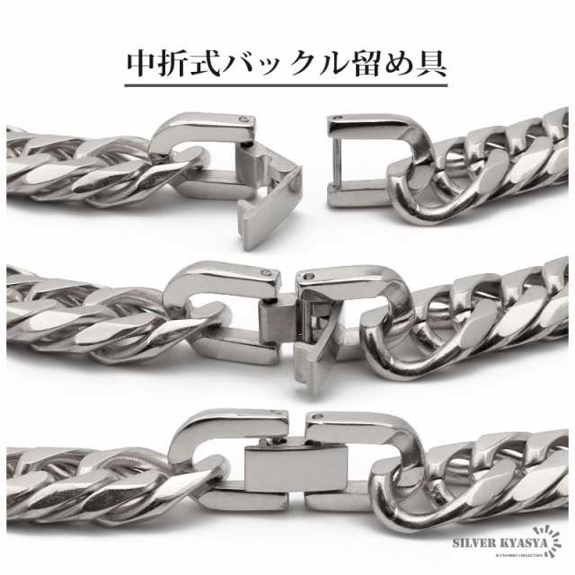 6面カット ダブル喜平ネックレス メンズ ステンレス ヒップ