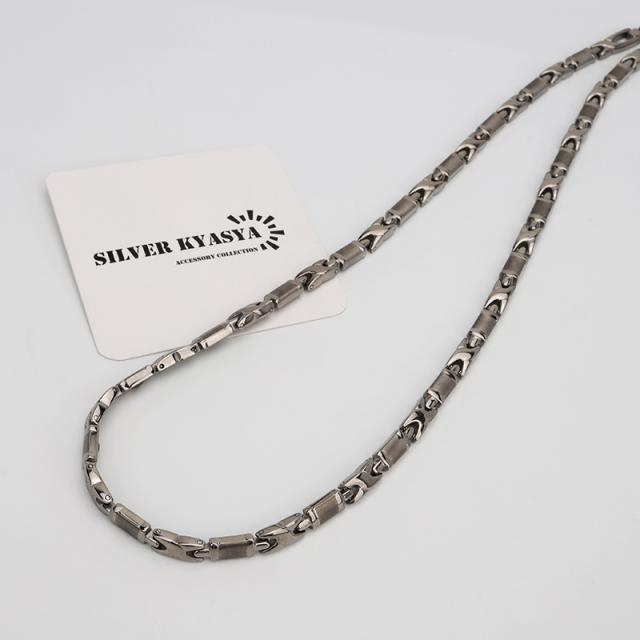 6粒 純チタン 磁気ネックレス シルバー Titanium チタンネックレス