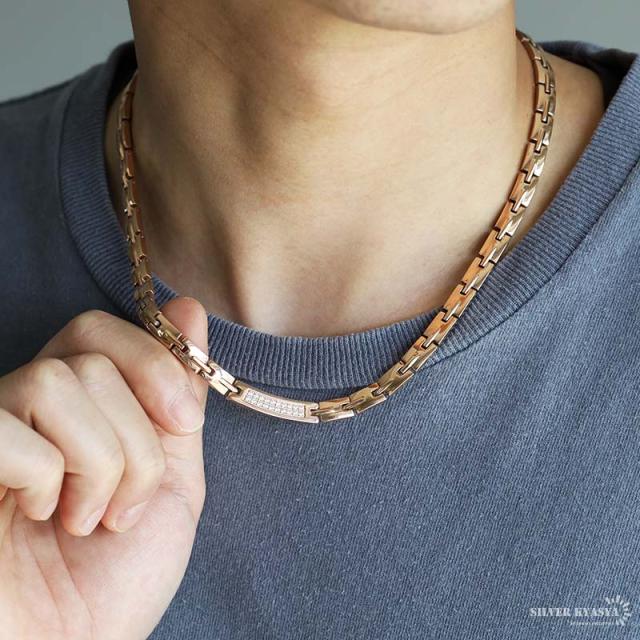 チタン磁気ネックレス 6粒 純チタン 磁気ネックレス シルバー Titanium チタン