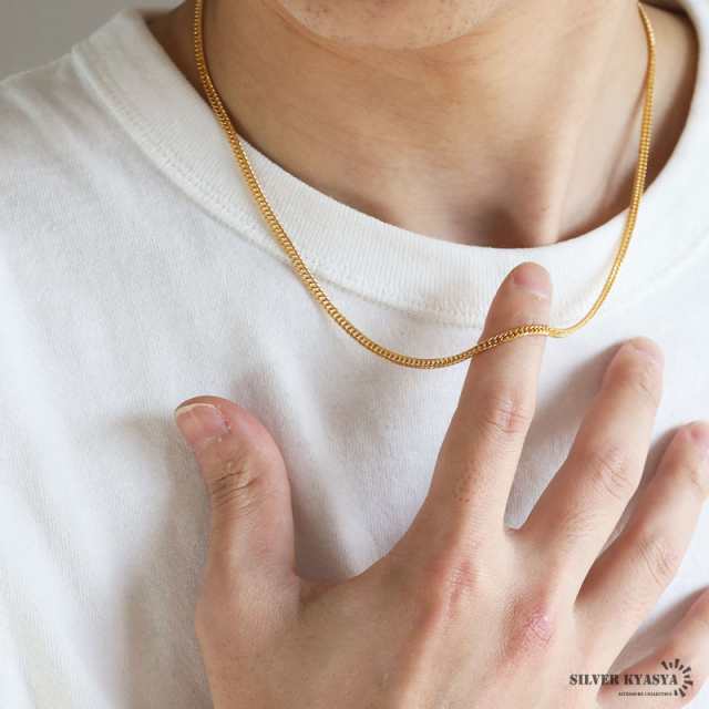楽天市場】パールネックレス メンズ 6面カット ダブル喜平