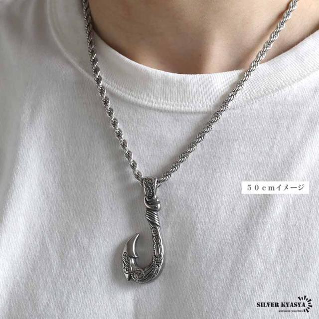 ツイストチェーン ステンレス シルバー ドルフィンテール 艶 シルバー 