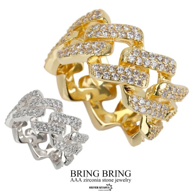 ブリンブリン 喜平 パヴェ リング 指輪 CZ 爪留め AAA 宝石 18金 きへい メッキ ゴールド シルバー 18K bring 専用BOX付属の通販は