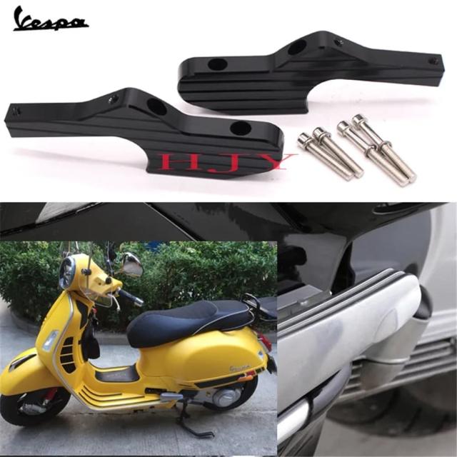 MOQIAOSEIKO Repose-pieds Aluminium Compatible Avec Scooter Vespa GT GTS GTV 60 125 150 200 250 300 300ie Noir