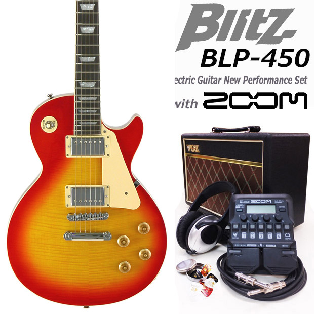 エレキギター初心者入門18点セット レスポールタイプ チェリーサンバーストBlitz BLP-450/CS【エレキギター初心者】の通販は