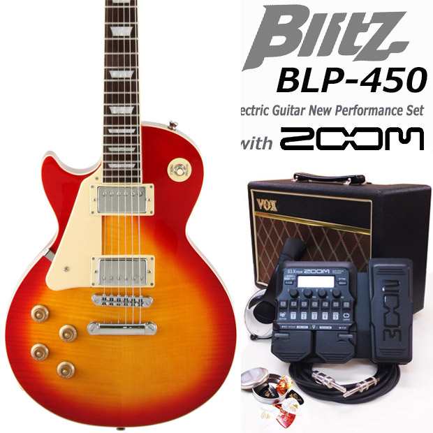 エレキギター初心者 Blitz BLP-450/LH CS 入門セット18点 左利き レフトハンド【エレキギター初心者】