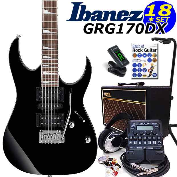 エレキギター初心者 アイバニーズ Ibanez GRG170DX BKN入門セット18点【エレキギター初心者】