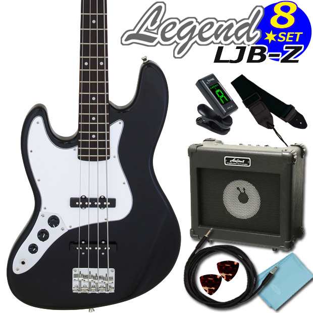 Legend LJB-Z-LH/BK (左利きモデル)お手軽8点入門セットレジェンド エレキベース レフトハンド【ベース初心者】