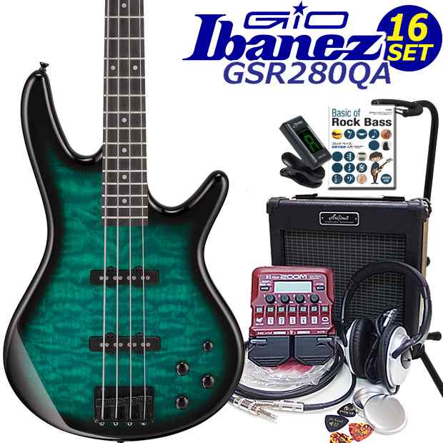 Gio Ibanez GSR280QA-TMS アイバニーズ 4弦エレキベース 入門16点 