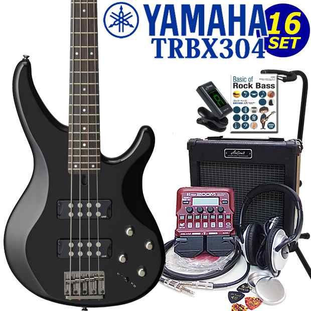 YAMAHA ヤマハ ベース TRBX304 BK 初心者 入門 ZOOM B1Four付 16点セット エレキベース【ベース初心者】