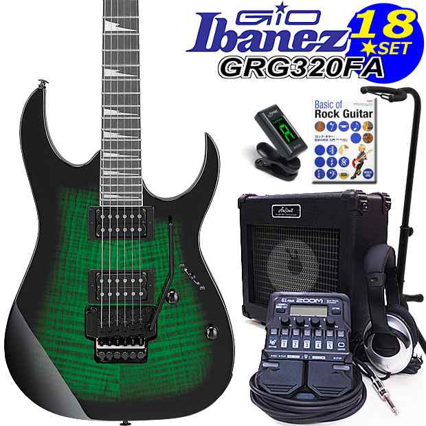 Gio Ibanez アイバニーズ GRG320FA TEB エレキギター初心者セット ZOOM G1Four付き18点セット 【エレキギター初心者】