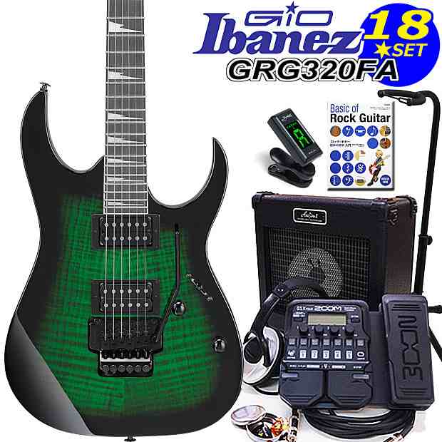 Gio Ibanez アイバニーズ GRG320FA TEB エレキギター初心者セット ZOOM G1XFour付き18点セット 【エレキギター初心者】【エレキギター初