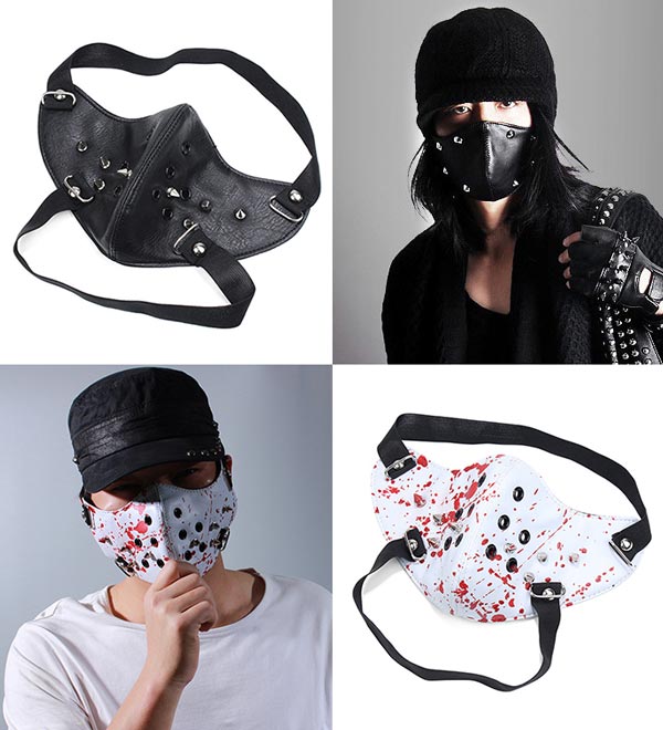 送料無料 パンクマスク カッコいい 血 模様 コスプレ 怖い 恐怖 ホラー イベント ライブ ファッション スタッズ カラスマスク ハロウィンの通販はau Pay マーケット Shop Partisan