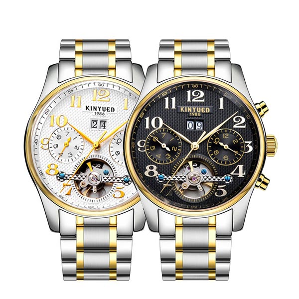 送料無料 多機能 自動巻き腕時計 カレンダー 1ヶ月計 1日計 １週間計 シースルー ステンレスベルト アラビアインデックス スケルトン メンズウォッチ メンズ腕時計の通販は腕時計メンズ