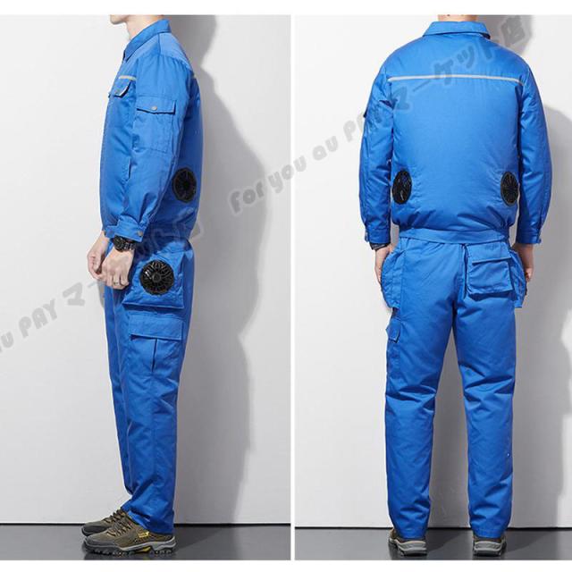 空調作業服 上下セット2つ空調ウェア 空調長袖 バッテリー空調4つ