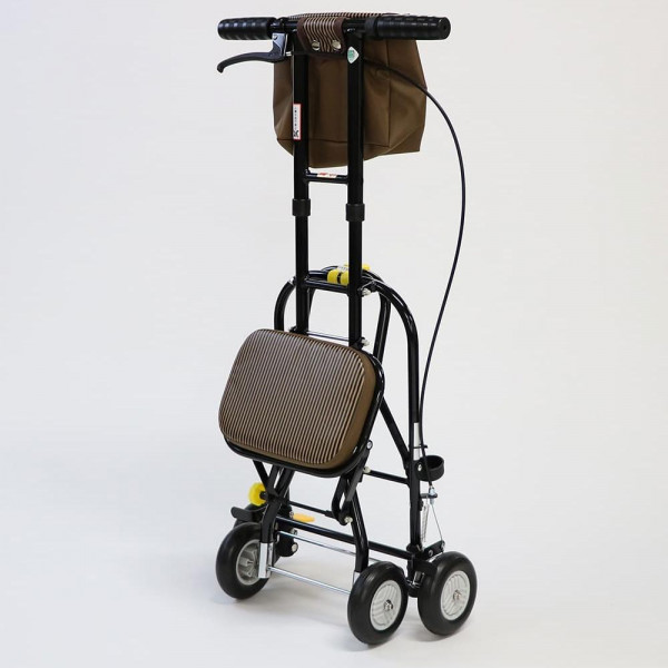 折りたたみシルバーカー ブラウン KIND CARE 軽快Kウォーカー