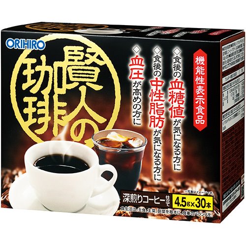 機能性表示食品 オリヒロ 賢人の珈琲 210g(4.5g×30 本) 5個セット