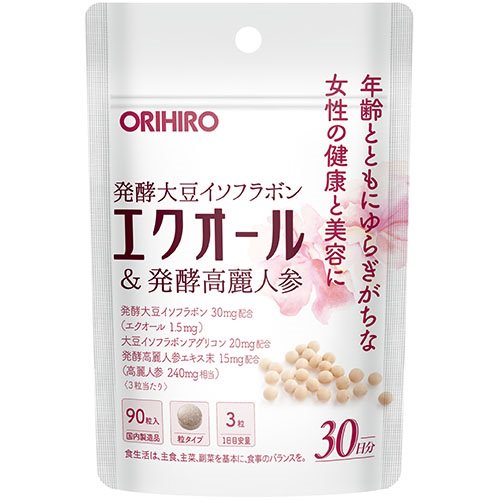 オリヒロ　エクオール＆発酵高麗人参　90粒　６個セット