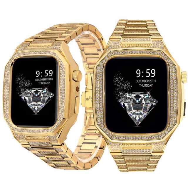 送料無料 Apple Watchバンド Apple Watchの改造 オールダイヤモンドモザイク ひょうかく バンド本 一体型 ステンレス316 L材質 ハイエンの通販は 26,928円