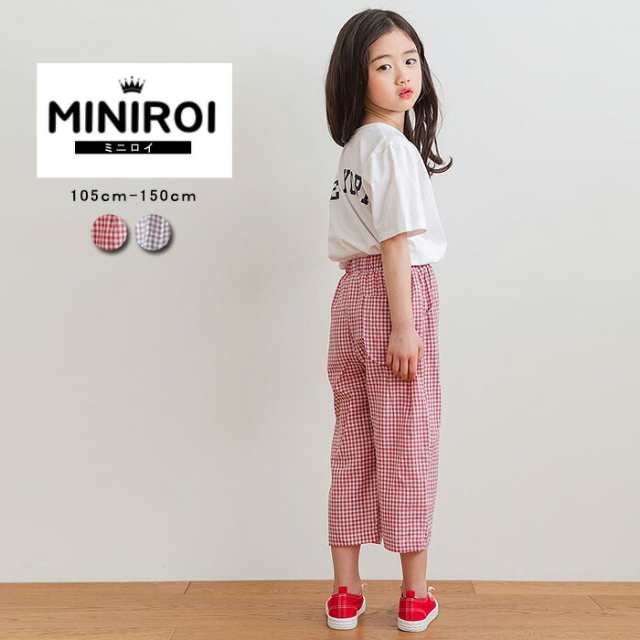 miniroi ミニロイ パンツ 韓国子供服 ガールズ ギンガムチェック