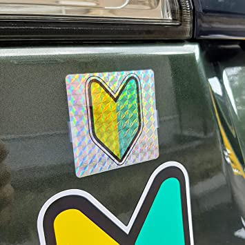 初心者マーク ステッカー シール ミニ 車 バイク 2枚セット かわいい ホログラムレンズ 6 3 6 3cm の通販はau Pay マーケット Linkloop