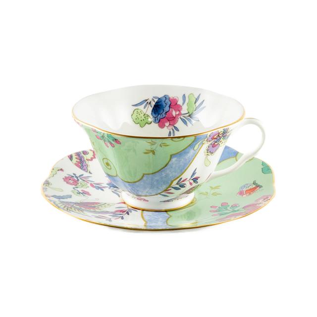 ウェッジウッド バタフライブルーム ティーカップ＆ソーサー グリーン 緑 250ml おしゃれ ブランド 花柄 蝶の通販は 6,838円