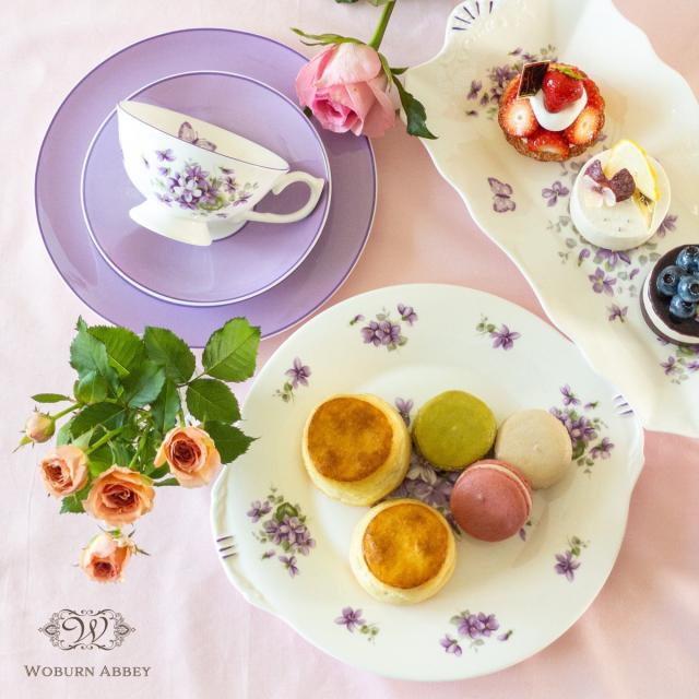 エインズレイ イングリッシュバイオレット ティープレート 6枚セット