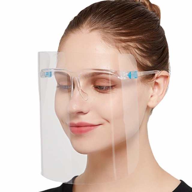 リアル アパーレフェイスシールド 100枚 防護マスク メガネ型 透明
