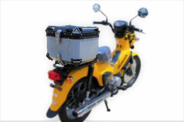 リアボックス トップケース クロスカブ110 JA45 アルミ製 45L カスタム バイク ツーリング アウトドア オフロード バイクカスタム シルバー ※専用ステー付き!の通販は