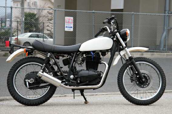 HMS カワサキ 250TR (BA-BJ250F) バイクマフラー (キャブ車用) 100φ砲弾マフラー SUS ステンレス 3曲げ (Type3) マフラー