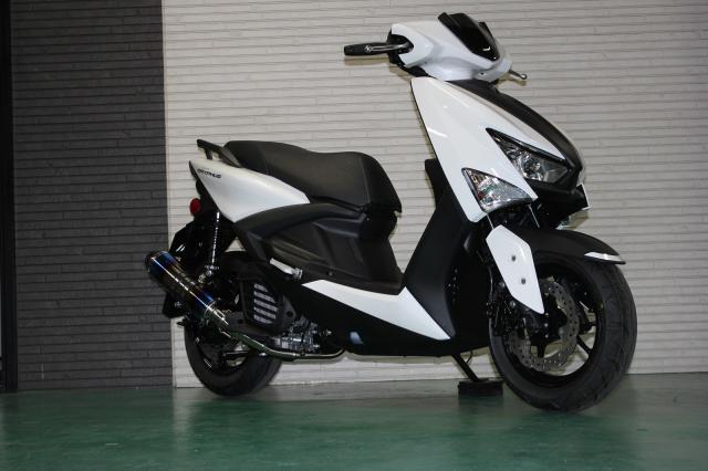 HMS ヤマハ シグナス グリファス グリフィス (8BJ-SEJ4J) NMAX125/NMAX155 (SEG6J/SG66J) X FORCE エックスフォース (SG79J) バイクマフラー S346 ステンレス ブルーカラー マフラー_5