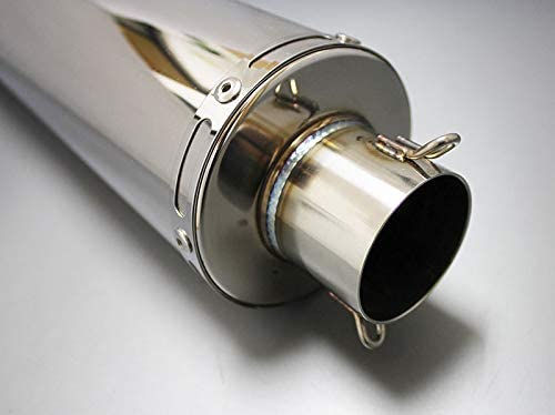 Realspeed (リアルスピード) 100φ×450mm 差込径 60.5φ ステンレスカラー 汎用サイレンサー バイクマフラー スリップオンマフラー