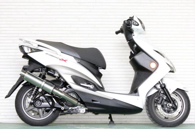 HMS ヤマハ シグナスX125 (台湾5期仕様) バイクマフラー (O2センサー対応) M-DX ステンレス シルバーカラー マフラー CYGNUS-X