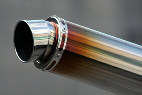 Realize (リアライズ) 100φ×450mm 差込径 50.8φ スラッシュタイプ (TypeS) チタンカラー 汎用サイレンサー バイクマフラー スリップオンマフラーの通販は