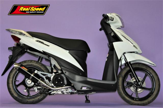 Realspeed (リアルスピード) スズキ アドレス110 (CE47A) バイクマフラー Blade ブレイド ステンレス ブラックカラー マフラー