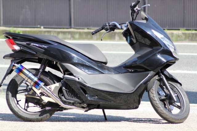 HMS ホンダ PCX125/PCX150esp (JF56/JF28後期型/KF18/KF12) バイクマフラー SSB ステンレス ブルーカラー  マフラー｜au PAY マーケット