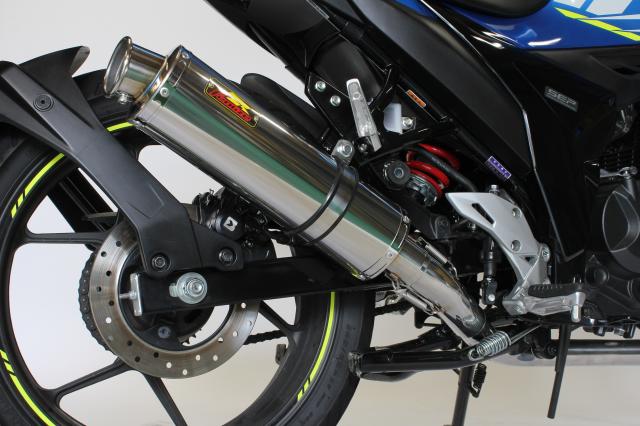 Realize ジクサー150 バイクマフラー 2BK-ED13N 2020年〜2022年 22Racing ステンレス マフラー シルバーカラー バイク用品 バイクパーツ フルエキ フルエキゾースト カスタム パーツ ドレスアップ 交換 社外品 説明書付 重低音 スズキ リアライズ GIXXER_3