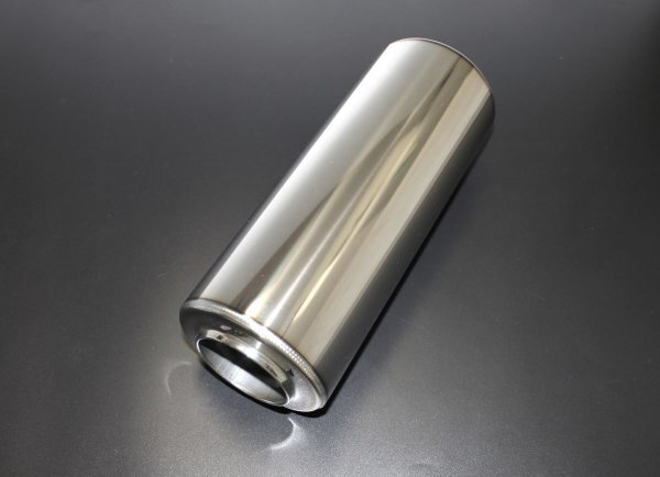中間タイコ 100φ×250mm 差込 60.5φ 出口 60.5φ 4輪 車 サイレンサー ボディ 消音器 ワンオフ 汎用 製作パーツ マフラー パーツ DIY 資材 カーパーツ 自動車パーツ アクセサリー カスタムパーツ 車用品 材料 ステンレス 国内生産 Bluefin ブルーフィン